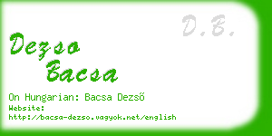 dezso bacsa business card